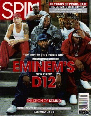 SPIN Magazine Eminem D12 Cover (august 2001) [very Good Condition