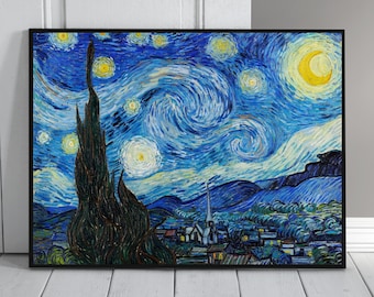 Printable Vincent Van Gogh's The Starry Night (1889) | Vintage Wall Art | Digital Download | Printable Wall Art | Famous Painting