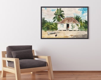 Capanna nativa stampabile a Nassau (1885) di Winslow Homer / Vintage Wall Art / Download digitale / Printable Wall Art / Opere d'arte originali