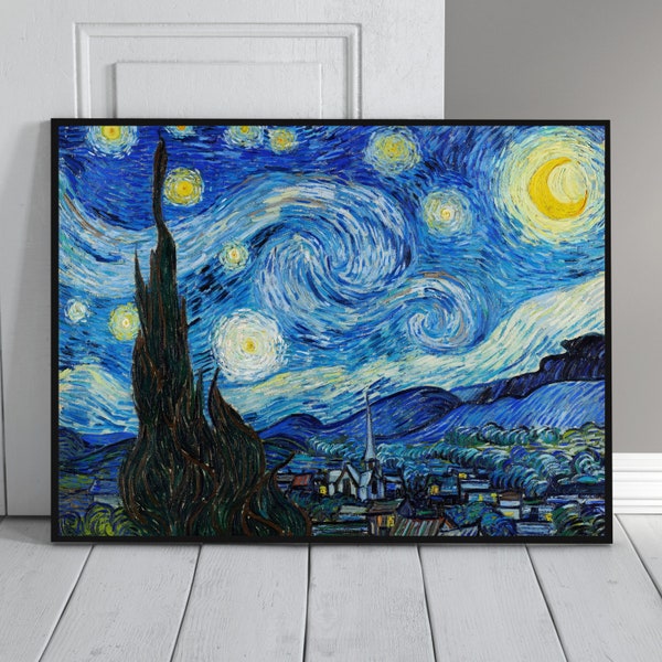 Printable Vincent Van Gogh's The Starry Night (1889) | Vintage Wall Art | Digital Download | Printable Wall Art | Famous Painting