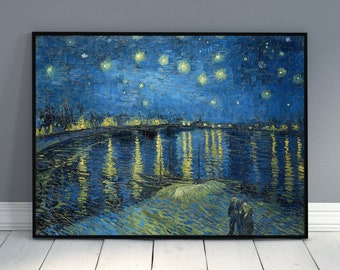 Printable Starry Night Over the Rhone (1888) by Vincent Van Gogh | Vintage Wall Art | Digital Download | Printable WallArt | OriginalArtwork