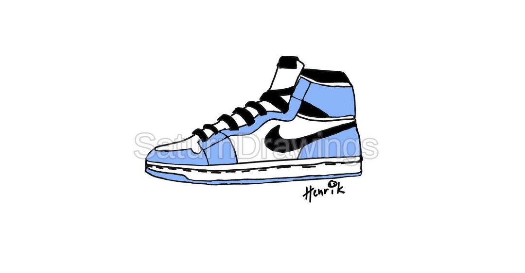 university blue jordan 1 draw
