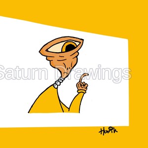 Sci-Fi Alien Original Drawing (JPEG PNG PDF)
