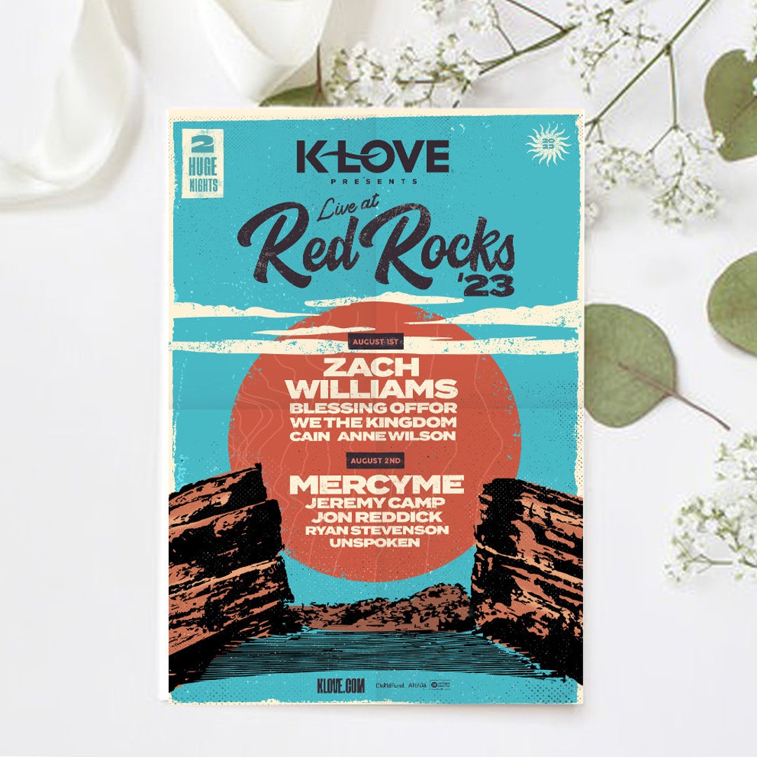 KLOVE Red Rocks August 12 2023 Poster Home Decor Etsy