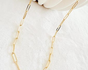 Gold Paperclip Chain Necklace • Waterproof Unisex Jewelry