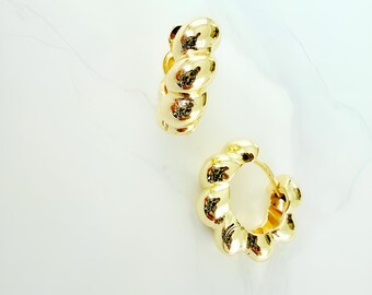 18K Gold Filled Small Dome Hoop Earrings – Lightweight Everyday Hoops