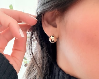 Gold Filled Chunky Ball Hoops •Minimalist Huggie Hoops  •  Statement Earrings •  • Gift for Her