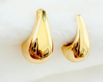 18k Gold Filled Teardrop Studs: Hypoallergenic Waterdrop Earrings