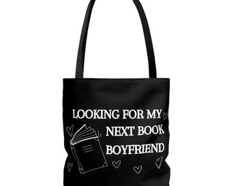 Next Book Boyfriend AOP Tote Bag - Black