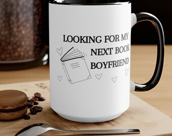 Book Boyfriend Two-Tone Coffee Mugs, 15oz