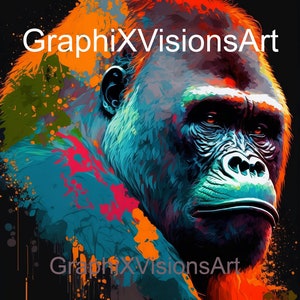 Dynamic Mountain Gorilla Endangered species DIGITAL FILE