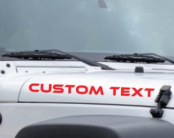 Jeep Hood Decal Custom Name – Personalized Vinyl Sticker, Car Body, Off Road Vehicle Sticker