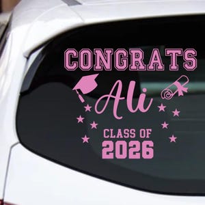 Student Gift Vinyl Decal, Graduation sticker, custom name, congrats, class 2026