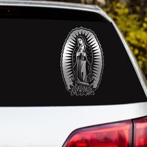 Virgen de Guadalupe Sticker for Car, Vinyl Decal, Religious, Shadow Box, Weatherproof