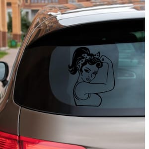 Rosie the Riveter Decal Vinyl / window car / laptop / tumbler /hood car/ sticker