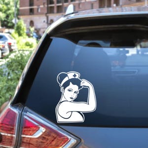 Rosie the Riveter Nurse Decal Vinyl / window car / laptop / tumbler /hood car/ sticker/ glass