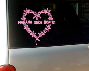 Karol G Vinyl Decal, Mañana Será Bonito, Heart Barbwire, Sticker Permanente, Bichota