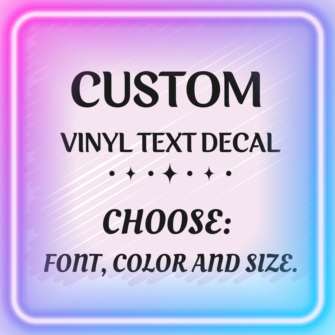 Personalized Vinyl Text Decal – Custom Lettering Sticker for Any ...