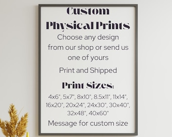 Custom physical print gift for him Custom giclee art gift for her Custom physical art print Custom giclee decor