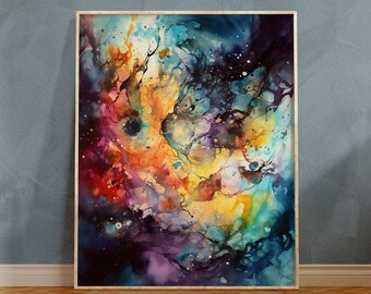 Digital cosmic art print abstract space gift printable cosmic art print Instant cosmic art gift