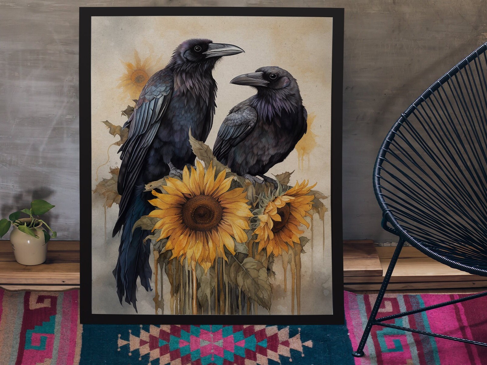 INKJET PRINTED CROW PANTS 