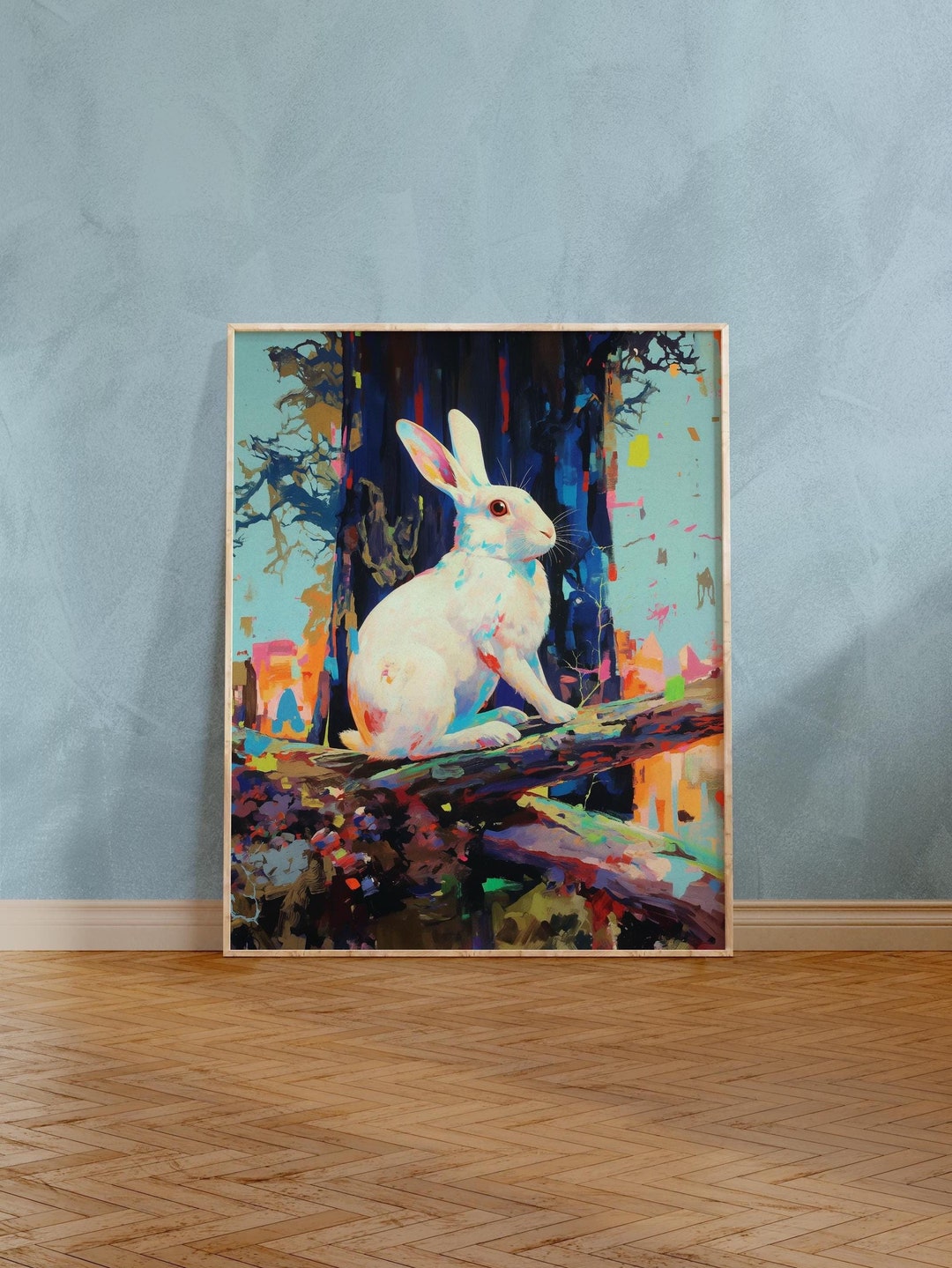 Bunny Gift for Her Cozy Printable Decor Unique Stylish Print Instant ...