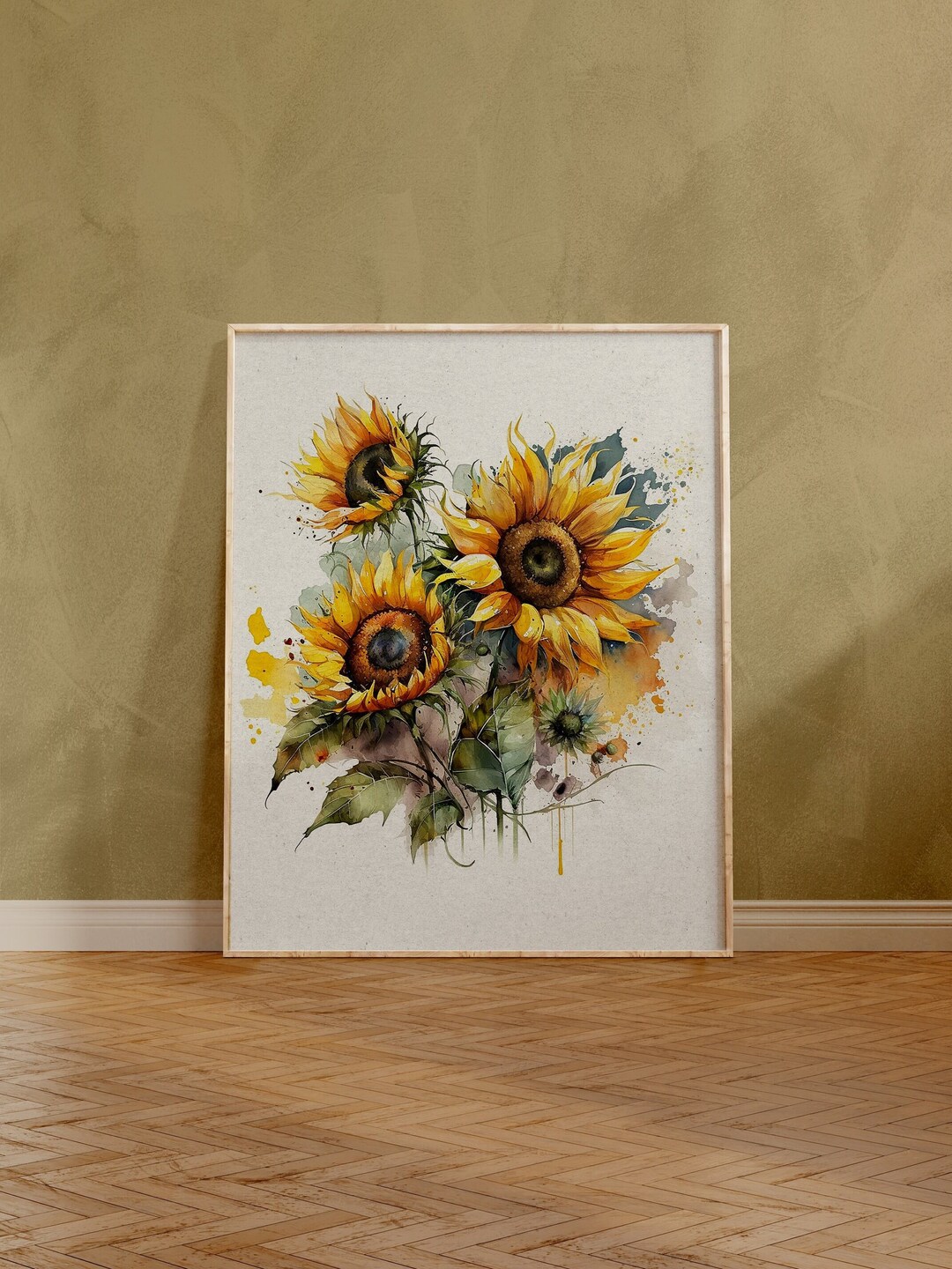Vivid Sunflower Art Bright Floral Prints Shining Flower Print Etsy