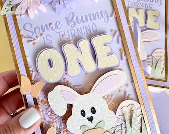 Some Bunny Is One Invitation, Bunny Invitation, Physical Invitation, Easter theme invitation, Lollipop Invitation, first birthday Invitation