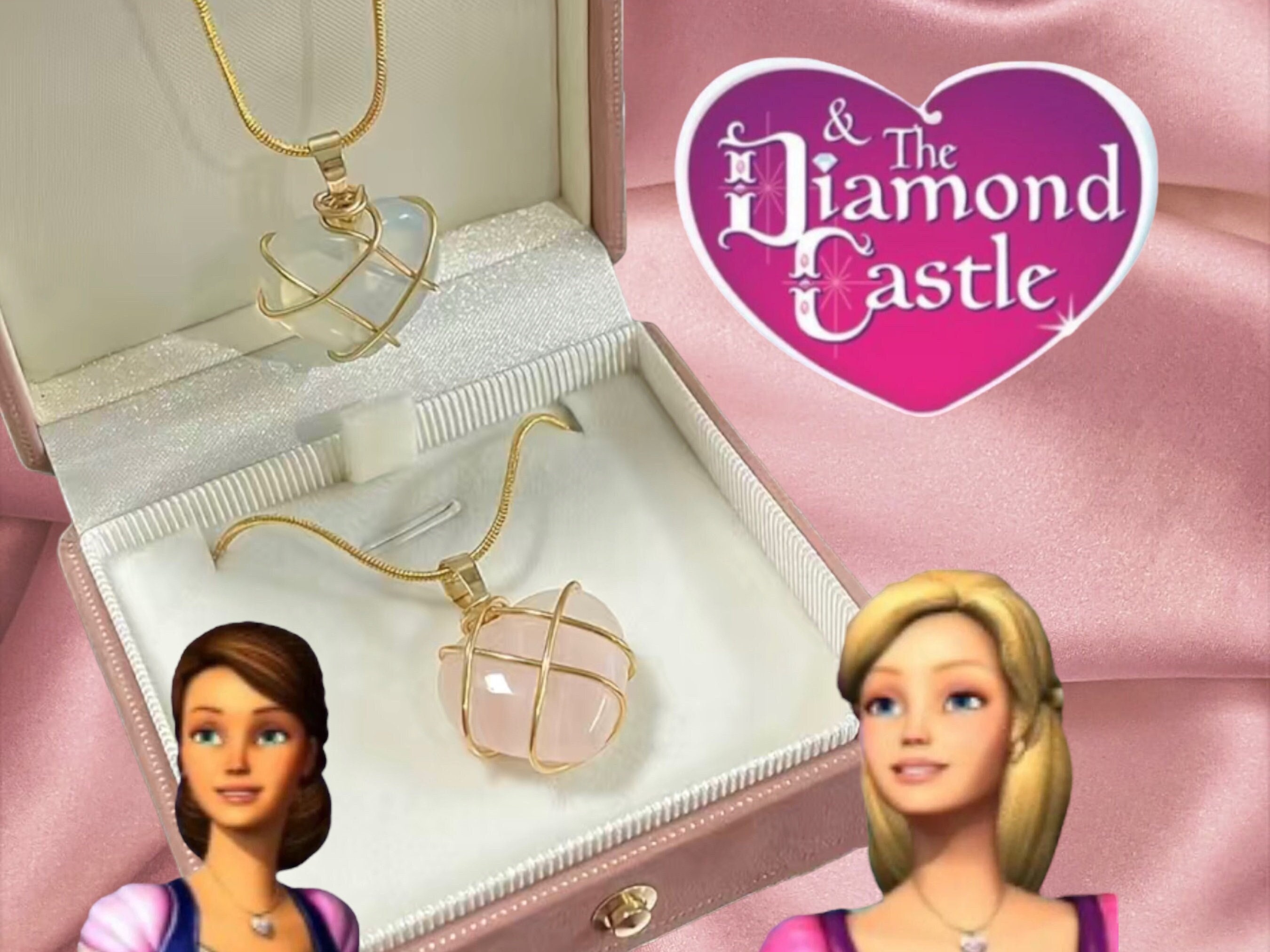  Barbie Crystal Heart Necklace & Bracelet Set : Toys & Games