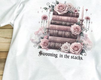 Imagen prediseñada de pila de libros rosas, gráfico para amantes de los libros (descarga digital)