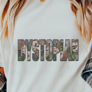 Dystopian PNG, Dark Fiction Reader Sublimationsdesign, BookTok Sci Fi Buchliebhaber T-Shirt, Geheimer Rebellen Reader Merch, Post Apokalyptisches Geschenk