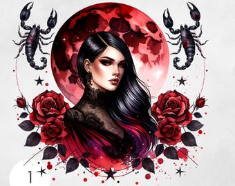 Skorpion Sternzeichen PNG Astrologie Clipart Datei Skorpion Sublimation Design Horoskop Skorpion PNG Sternzeichen Kunst Digitaler Download Sternzeichen Grafik