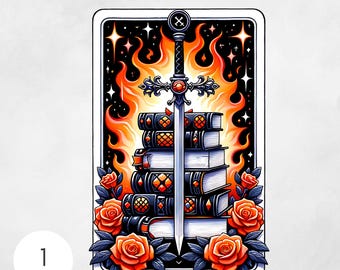 Romantasy Book club png, Tarot Card Books png, bookish png, fantasy book tarot, reading png, romance book png, Book Lover Sublimation Design