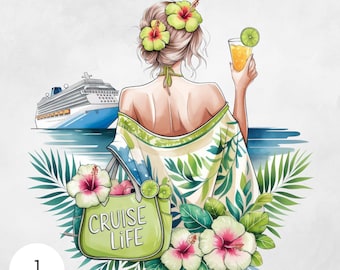 Cruise Life PNG Summer Vacation Sublimation Design Tropical Beach Clipart Ocean Vibes Travel Graphics Beach Trip Graphics Vacation Tumbler