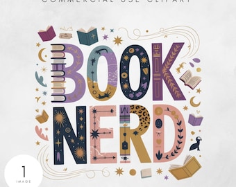 PNG de nerd de libros, diseño digital de sublimación para amantes de los libros, estilo retro y moderno, PNG de moda para bibliotecarios de Booktok. Descarga digital.
