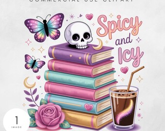 I Like My Books Spicy and My Coffee Png, Booktok Funny Digital Download PNG, Bookish Sublimation Design, Coffee Book PNG, Spicy Book Png