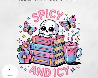 I Like My Books Spicy and My Coffee Png, Booktok Funny Digital Download PNG, Bookish Sublimation Design, Coffee Book PNG, Spicy Book Png