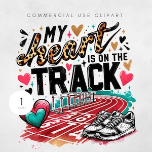 My Heart is on the Track and Field PNG Cross Country Race Day Tshirt Design Leopard Heart Runner Mom Mama Sublimation Design Download File
