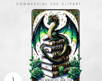 Romantasy Buchclub png, Tarot Kartenbücher png, Fantasy Buch Tarot, Lesen png, Romantik Buch png, Buchliebhaber Sublimation Design