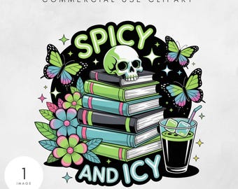 I Like My Books Spicy and My Coffee Png, Booktok Funny Digital Download PNG, Bookish Sublimation Design, Coffee Book PNG, Spicy Book Png