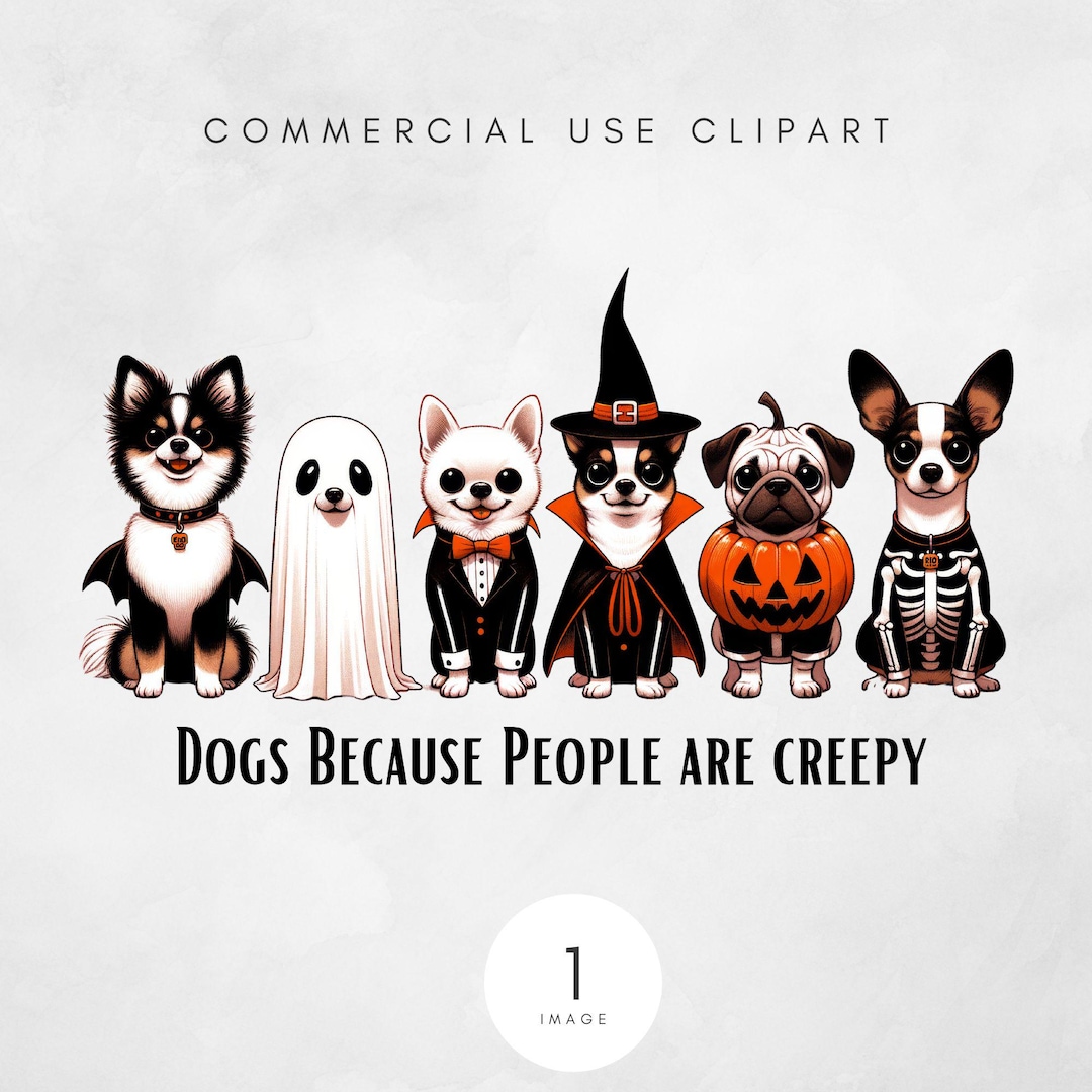 Dogs Because People Are Creepy PNG Funny Trendy Cute Spooky Vintage ...