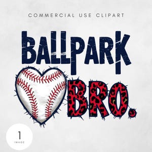 Ballpark Bro PNG, lustige Sibling Baseball Sublimationsdatei Digital Design Instant Download, druckbare Kunst Leopard Herz Baseball Bruder PNG