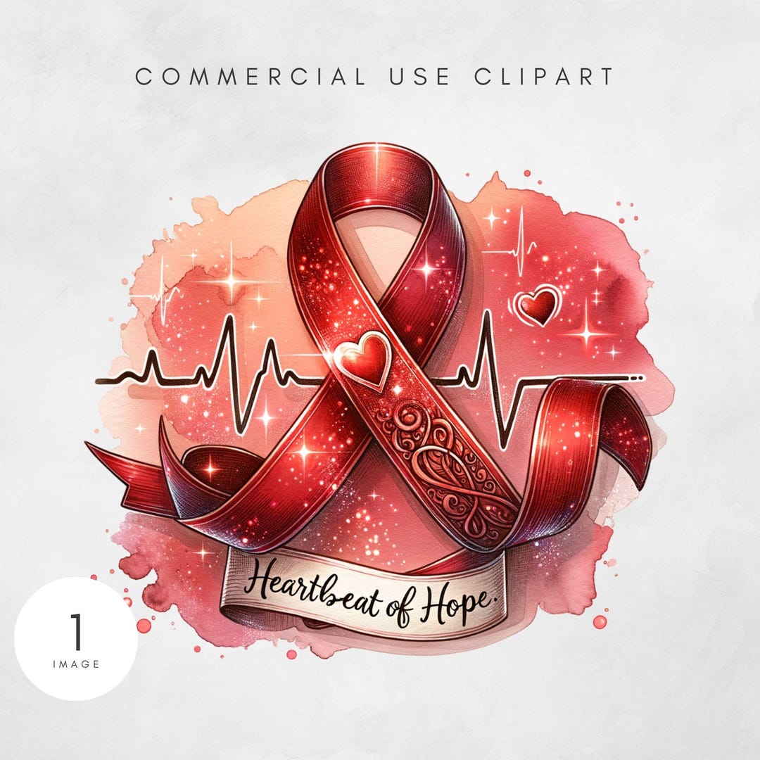 Heart Disease Awareness Ribbon PNG, Heart Health SVG, Red Ribbon ...