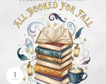 All Booked for Fall PNG, Cute Book Lover Fall Shirt Digital Design, Autumn Reading Cozy Bookish Sublimation Download for T-shirt Tote Bag