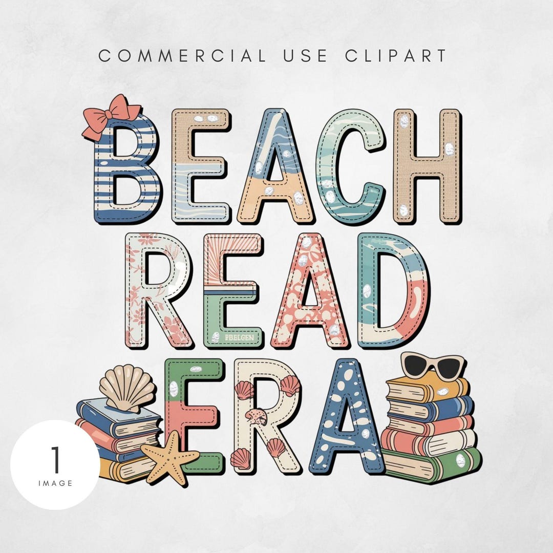 Beach Read Era PNG, Summer Reading Digital Download, Cute Bookish Art ...
