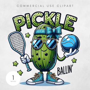 Pickle Ballin Png, Pickleball PNG divertente, Design di sublimazione carino Pickle Ball, File di trasferimento DTF Pickle, Dink This Shirt Design digitale
