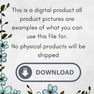 Puede incluir: Anuncio de producto digital con texto: "Este es un producto digital, todas las im&aacute;genes de productos son ejemplos de lo que puedes usar para este archivo. No se enviar&aacute;n productos f&iacute;sicos." Tambi&eacute;n hay un bot&oacute;n gris con la palabra "DESCARGAR".