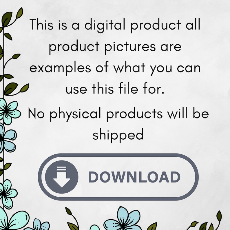 Puede incluir: Anuncio de producto digital con texto: "Este es un producto digital, todas las im&aacute;genes de productos son ejemplos de lo que puedes usar para este archivo. No se enviar&aacute;n productos f&iacute;sicos." Tambi&eacute;n hay un bot&oacute;n gris con la palabra "DESCARGAR".