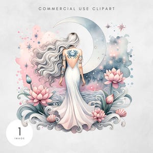 Cancer du zodiaque PNG céleste Design astrologie Sublimation Design Clipart téléchargement numérique aquarelle graphique anniversaire Horoscope PNG ciel nocturne