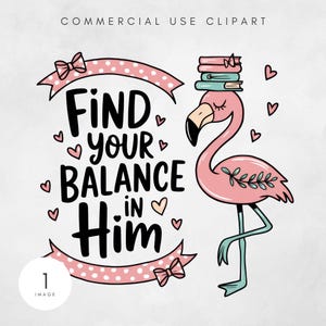Find Your Balance PNG Trendy Png Faith Png Christian Sublimation Design Religious Png Flamingo Png Spiritual Download Mindfulness Decor